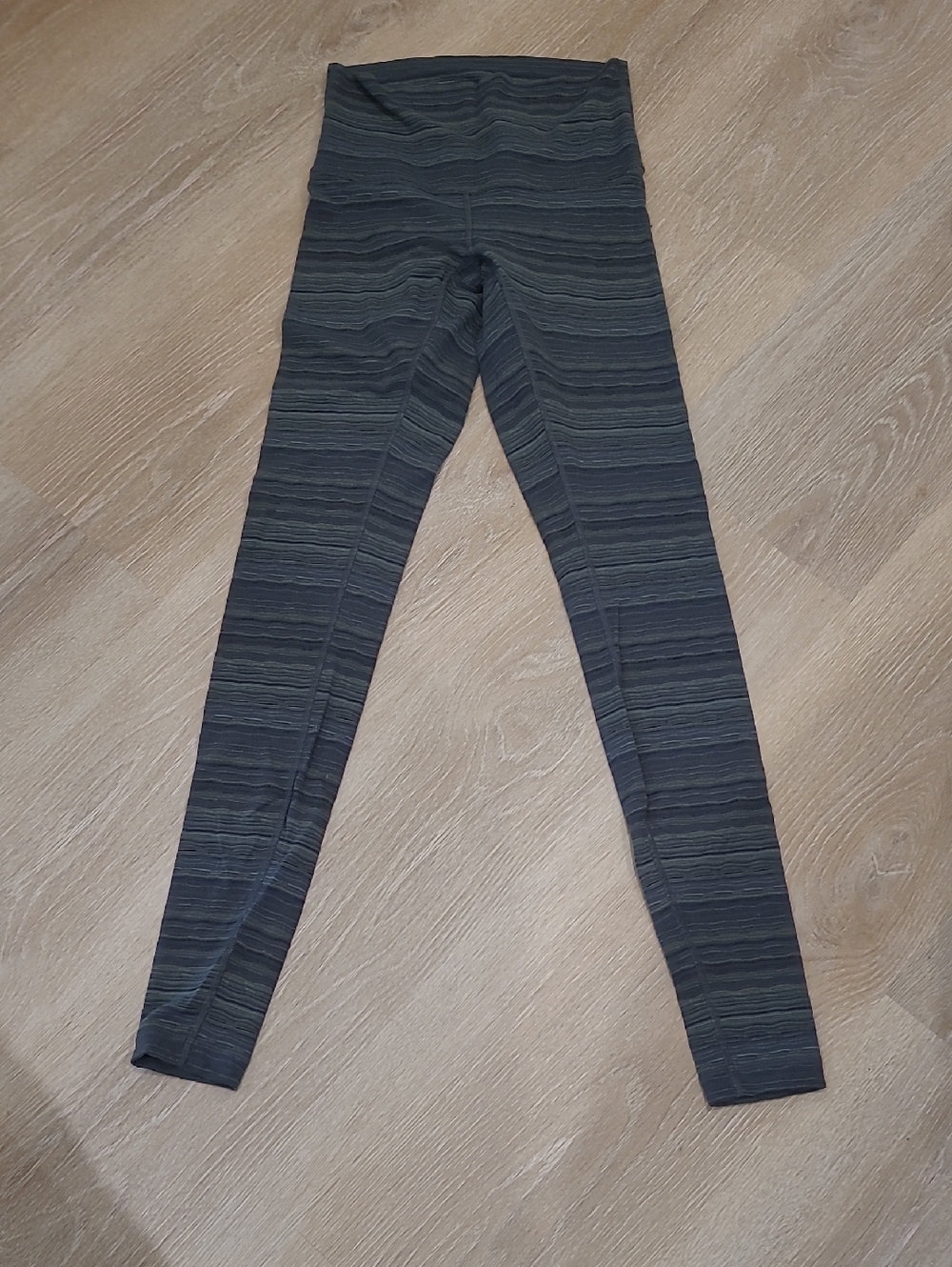 lululemon athletica Black and Gray Striped High-Waist Leggings